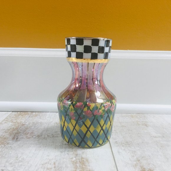 RARE Retired 1993 MacKenzie-Childs Glass Carafe/Vase - Picture 2 of 7